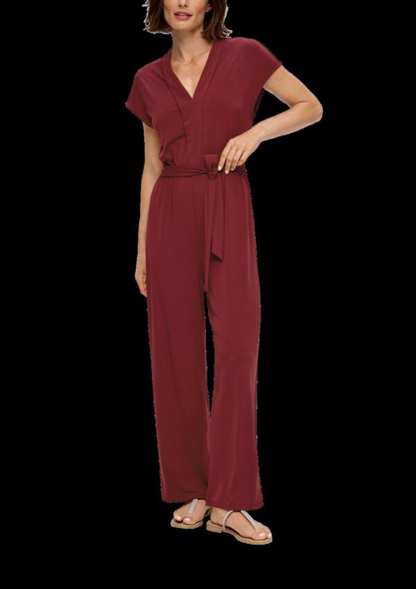 Jersey-Overall mit Stoffgürtel