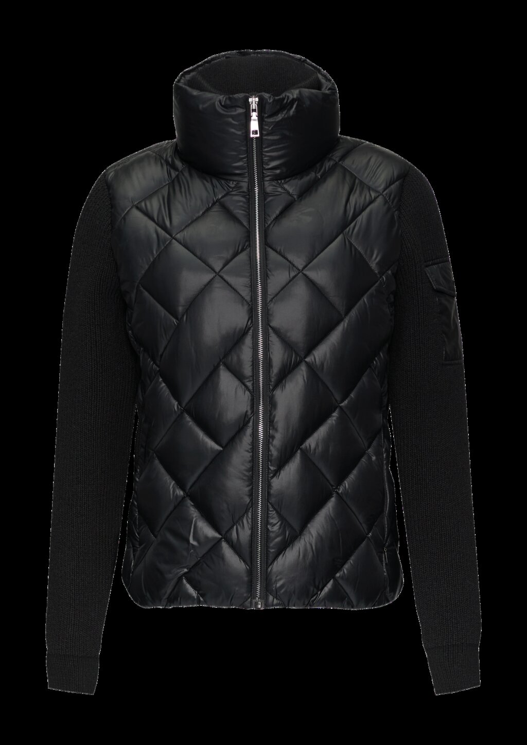 Leichte Steppjacke mit gestrickten Ärmeln