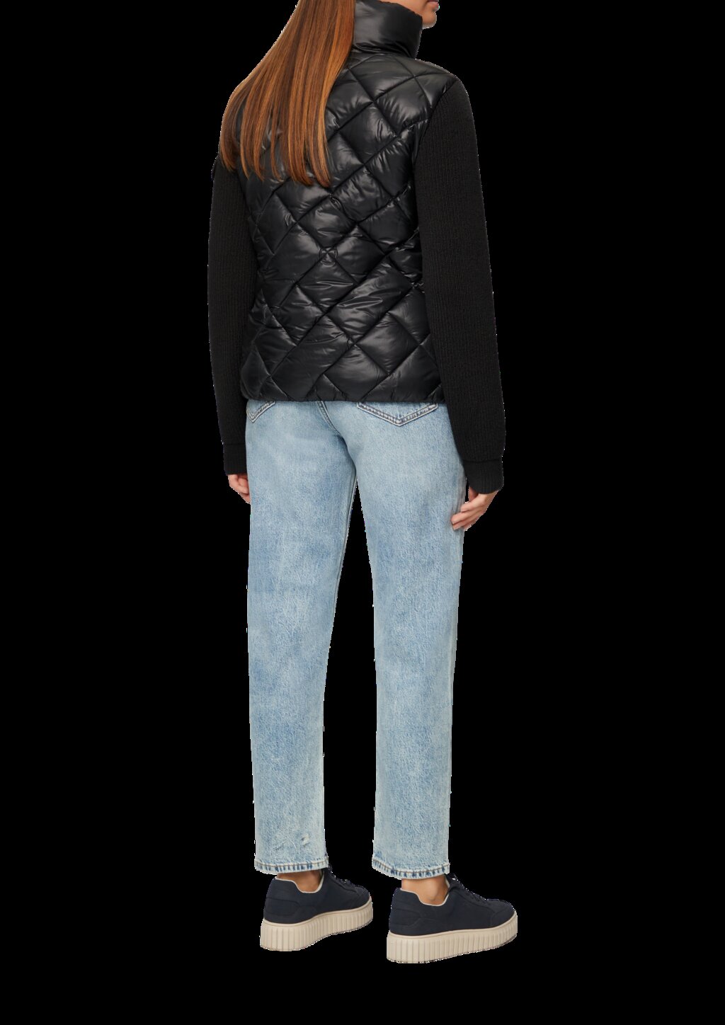 Leichte Steppjacke mit gestrickten Ärmeln