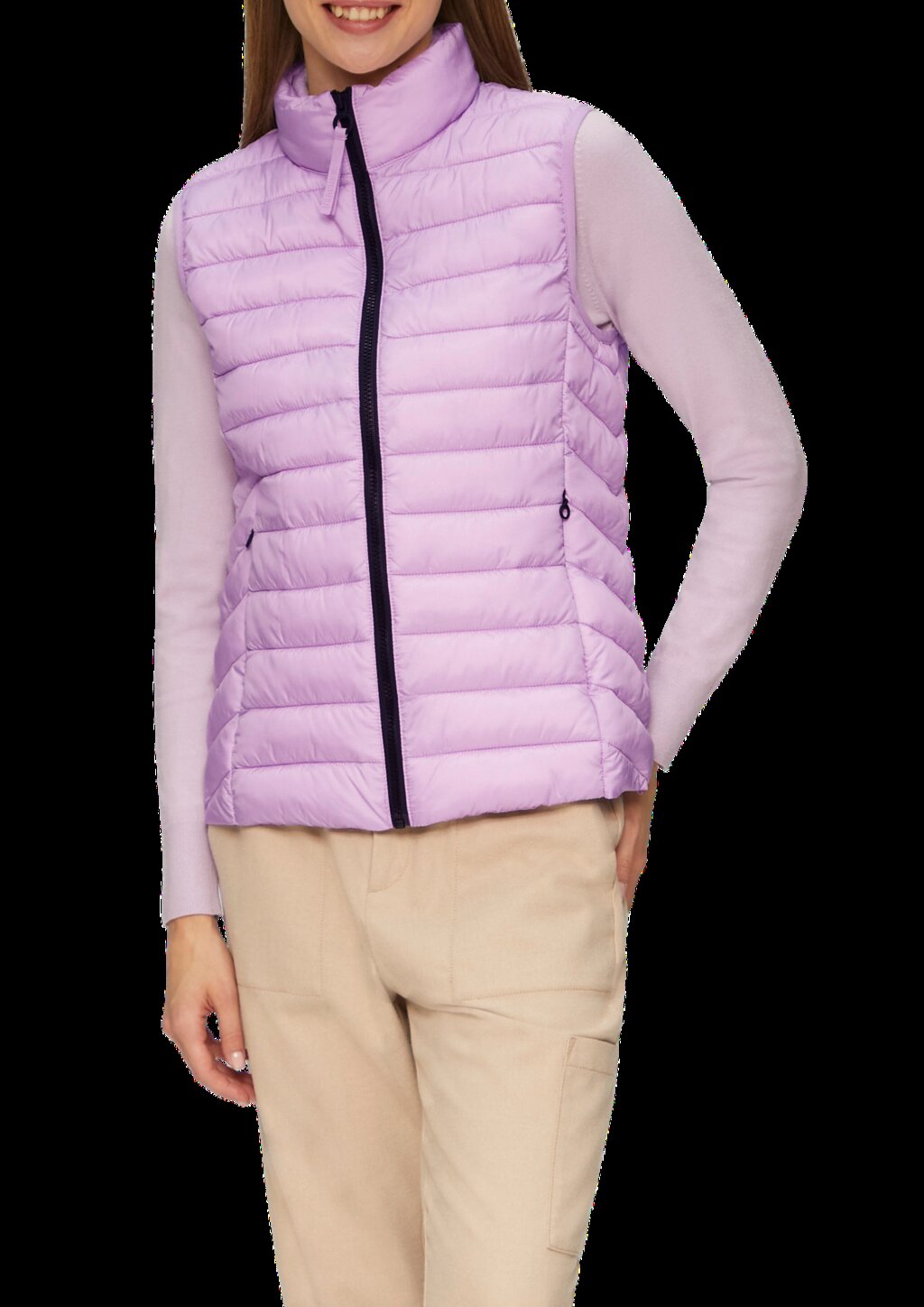 Leichte Weste mit Steppung und Stehkragen