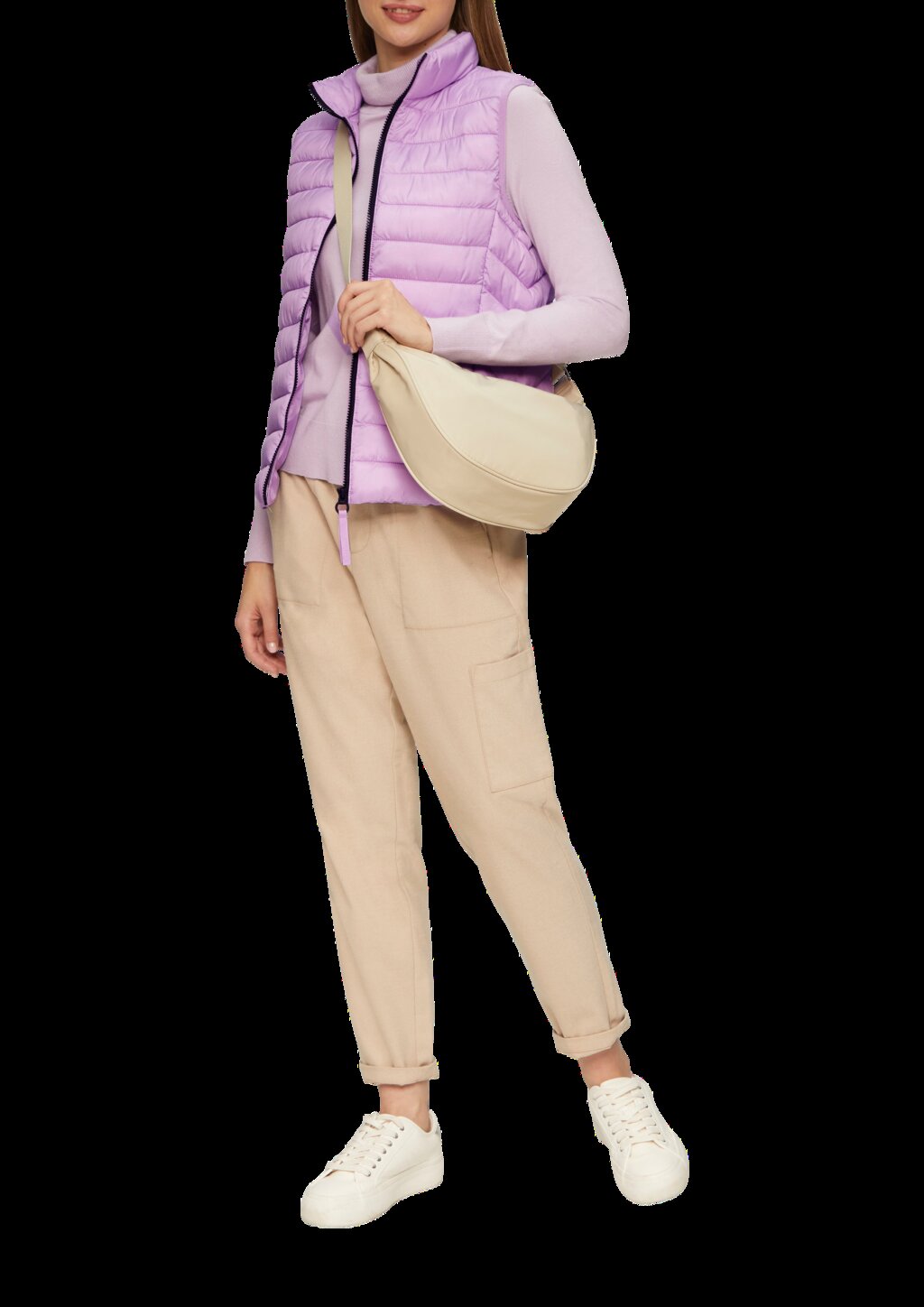 Leichte Weste mit Steppung und Stehkragen