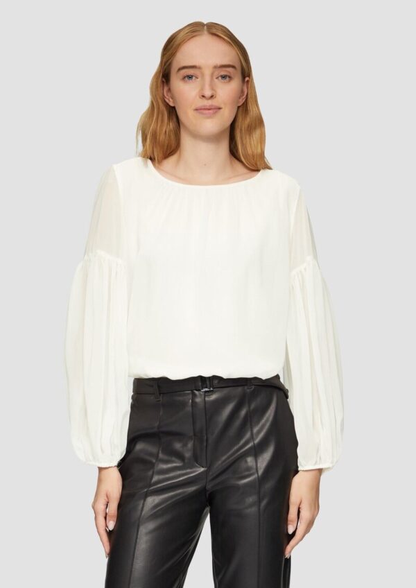 Leichte Chiffonbluse im Boho-Stil mit Transparenz-Detail