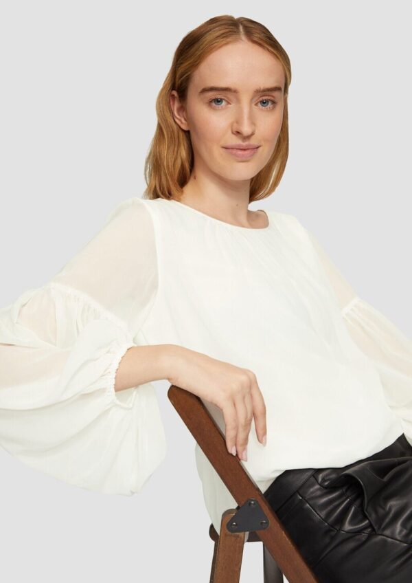 Leichte Chiffonbluse im Boho-Stil mit Transparenz-Detail