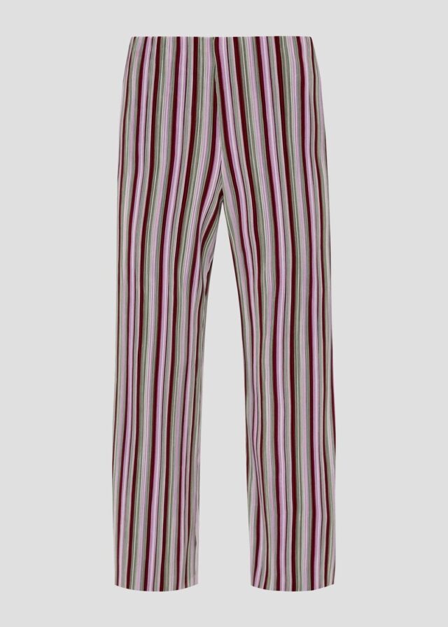 Gestreifte Wide-Leg-Hose aus Jersey