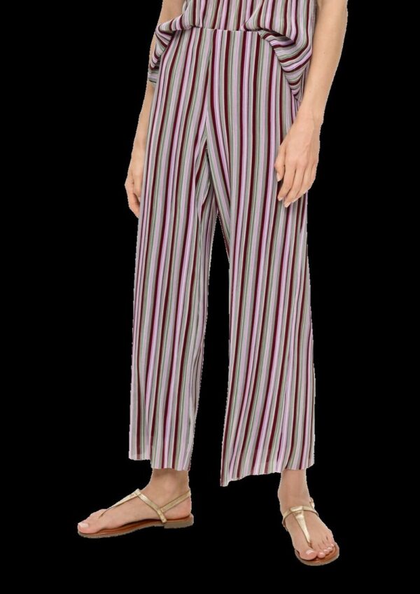 Gestreifte Wide-Leg-Hose aus Jersey