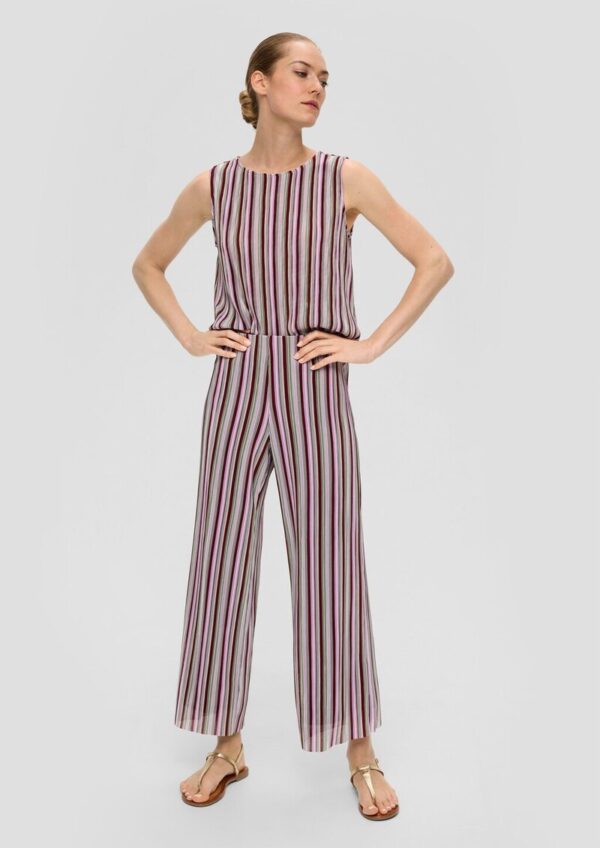 Gestreifte Wide-Leg-Hose aus Jersey