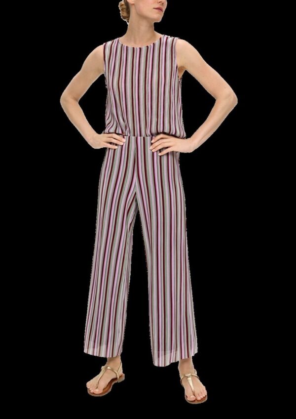 Gestreifte Wide-Leg-Hose aus Jersey