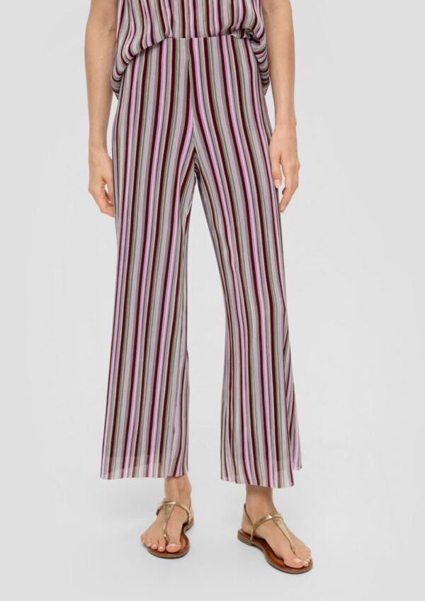 Gestreifte Wide-Leg-Hose aus Jersey