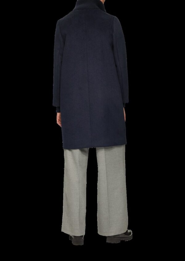 Wollmantel mit geripptem Stehkragen