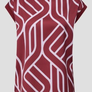 Ärmelloses Blusenshirt im Materialmix