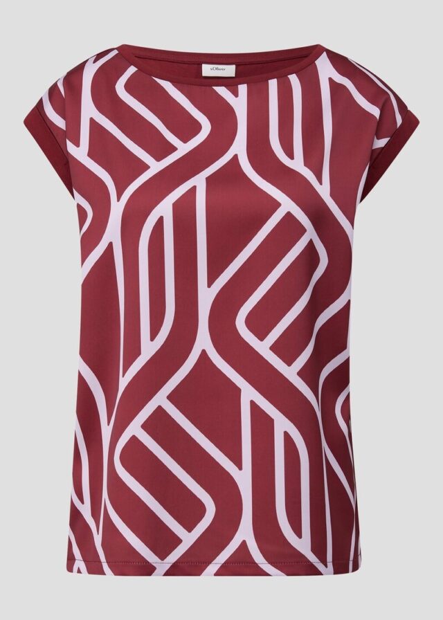 Ärmelloses Blusenshirt im Materialmix