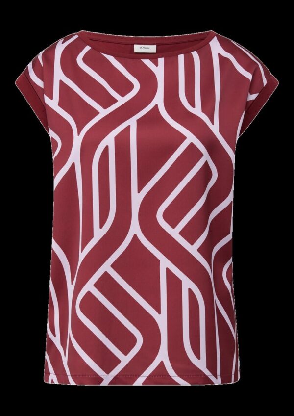 Ärmelloses Blusenshirt im Materialmix