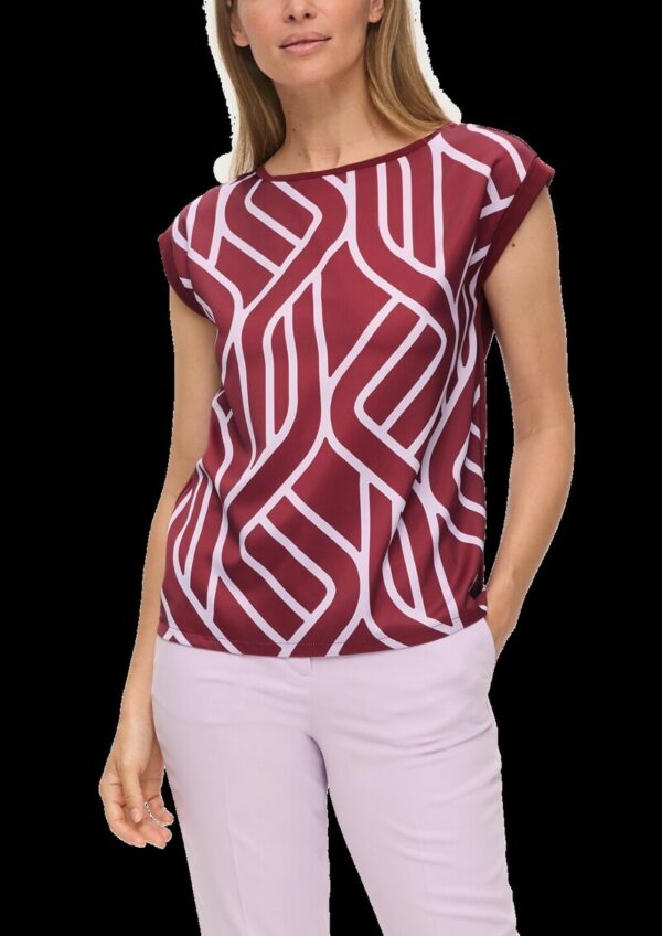 Ärmelloses Blusenshirt im Materialmix