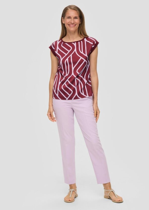 Ärmelloses Blusenshirt im Materialmix