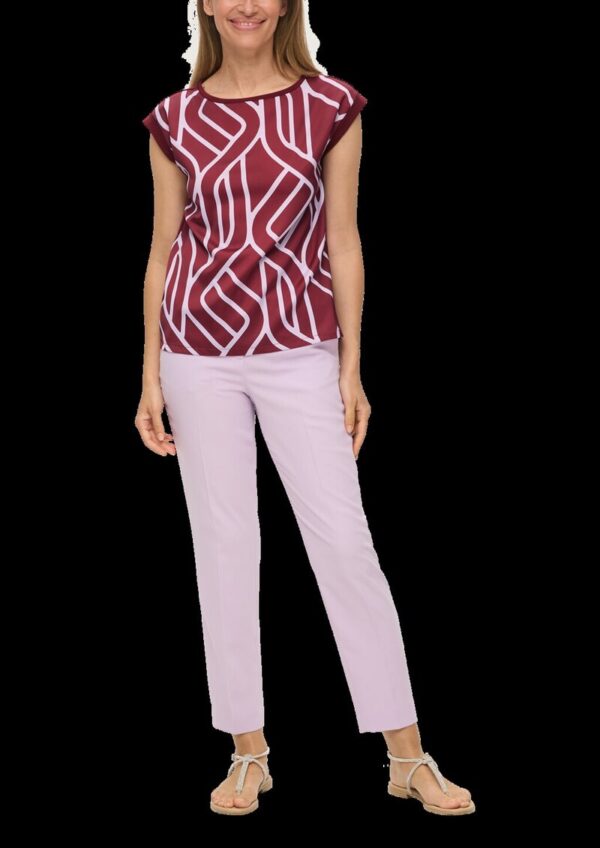 Ärmelloses Blusenshirt im Materialmix