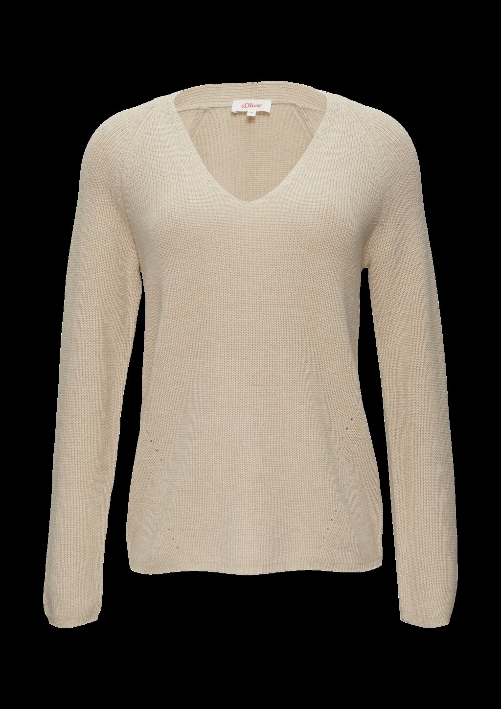 Strickpullover mit V-Ausschnitt und Raglan-Ärmeln
