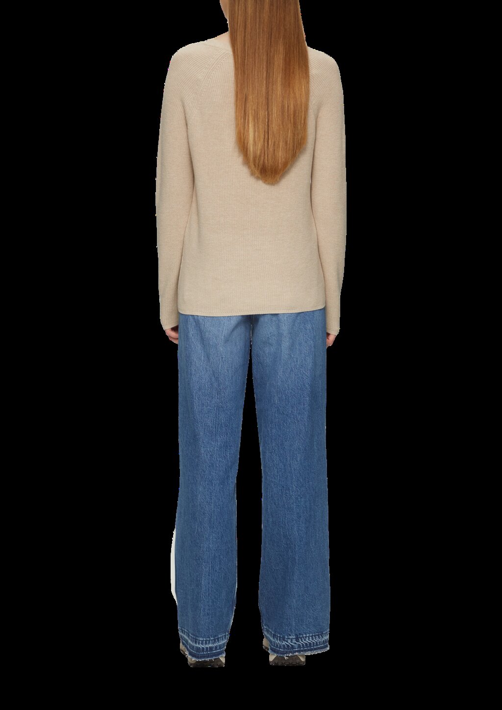 Strickpullover mit V-Ausschnitt und Raglan-Ärmeln