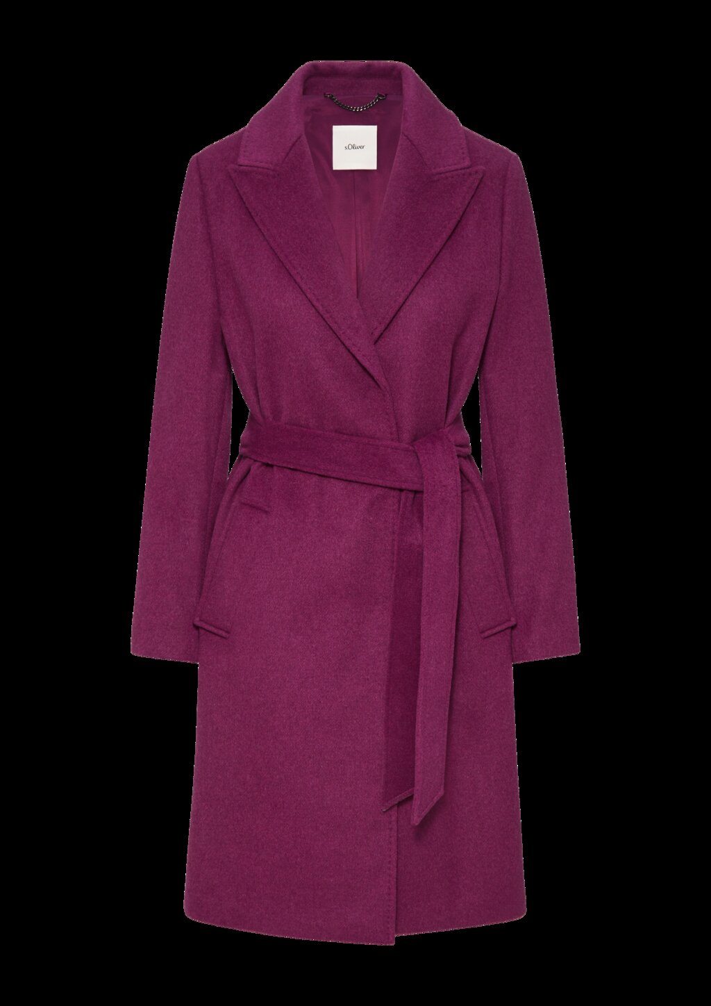 Mantel aus Wollmix mit Druckknöpfen und Bindegürtel