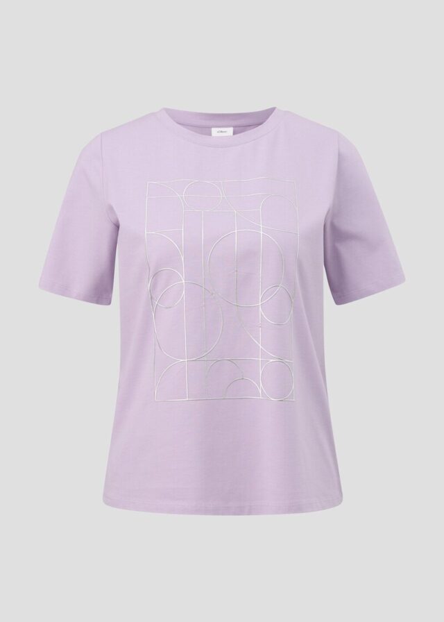 T-Shirt mit Metallic-Print