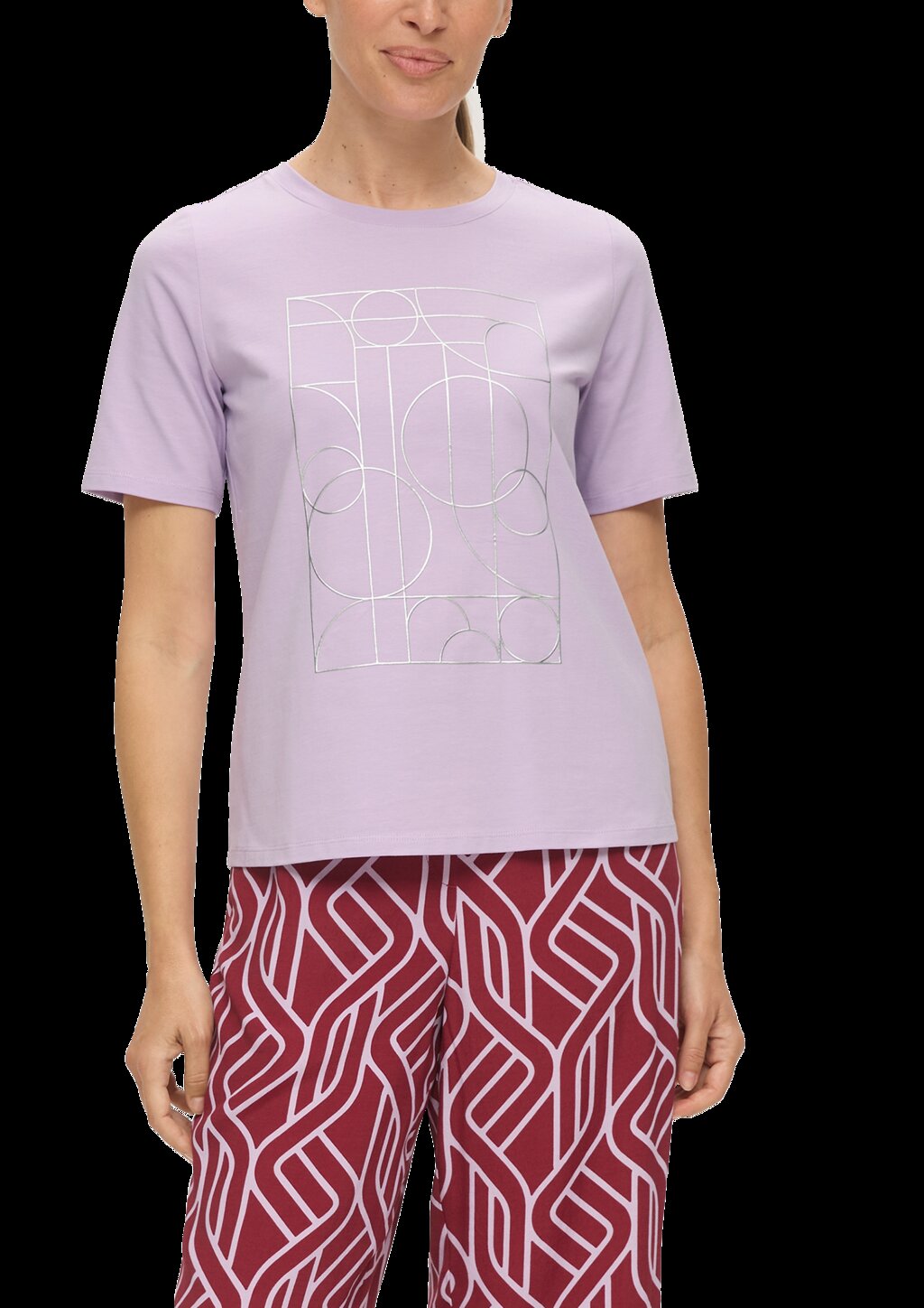 T-Shirt mit Metallic-Print