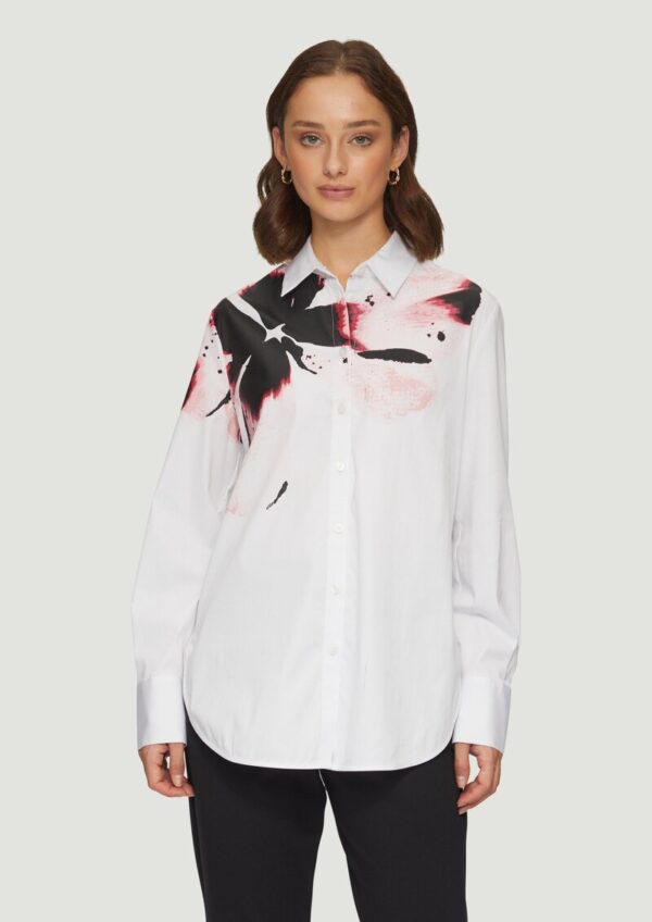 Bluse mit Print und Hemdkragen