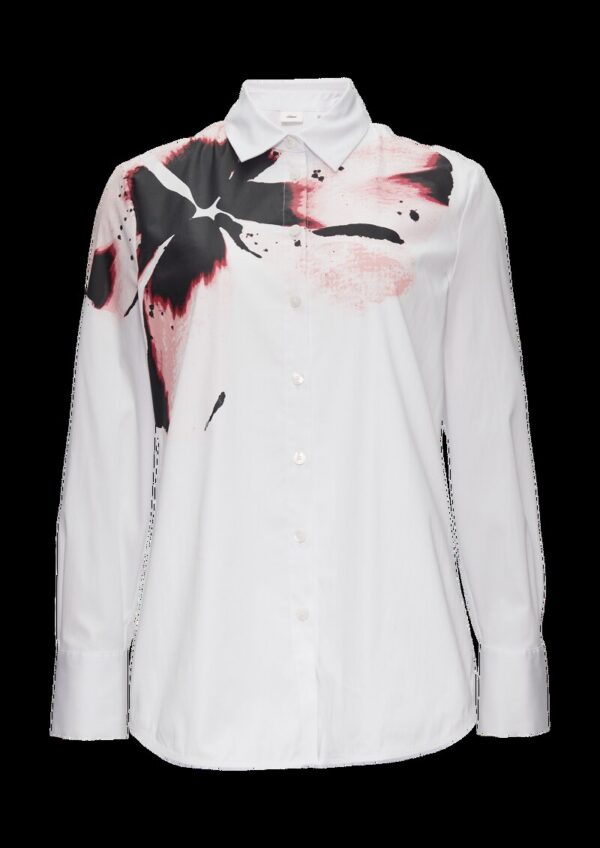 Bluse mit Print und Hemdkragen