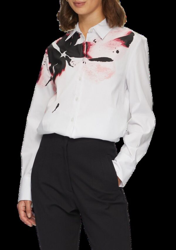 Bluse mit Print und Hemdkragen