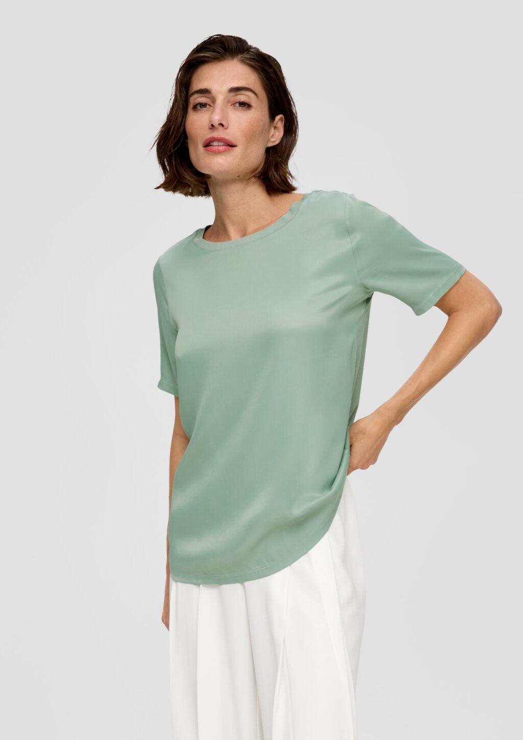 Schimmerndes T-Shirt aus Viskose im Fabricmix