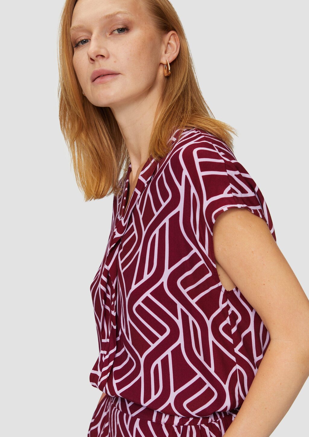 Viskosebluse mit Blende