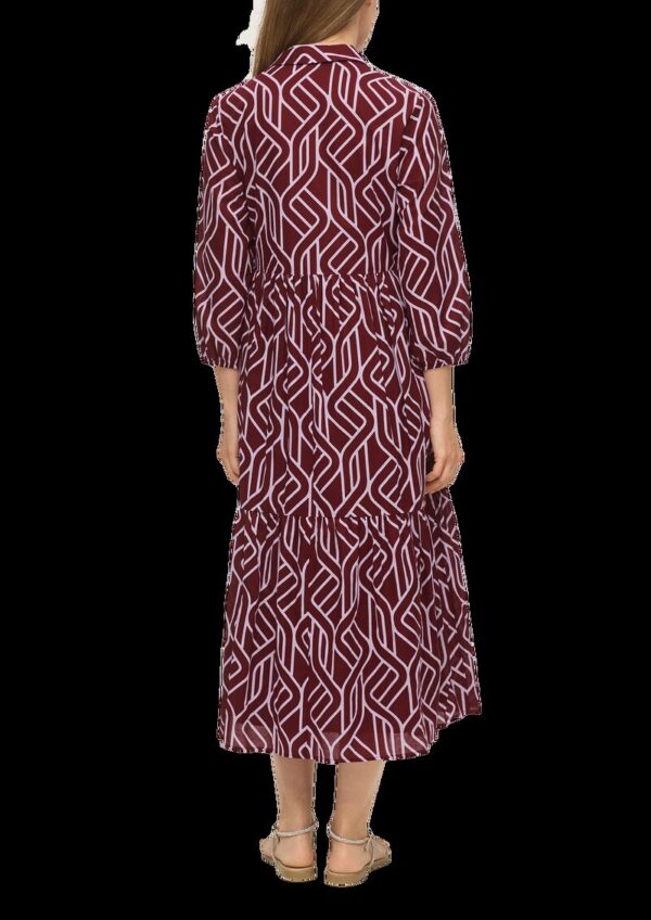 Baumwollkleid mit grafischem Print und Volants