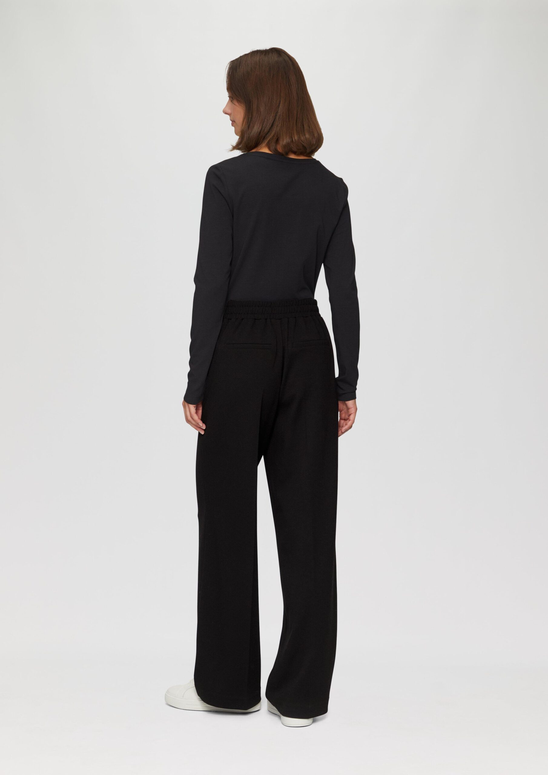 Hose mit Wide Leg und Dobby-Struktur