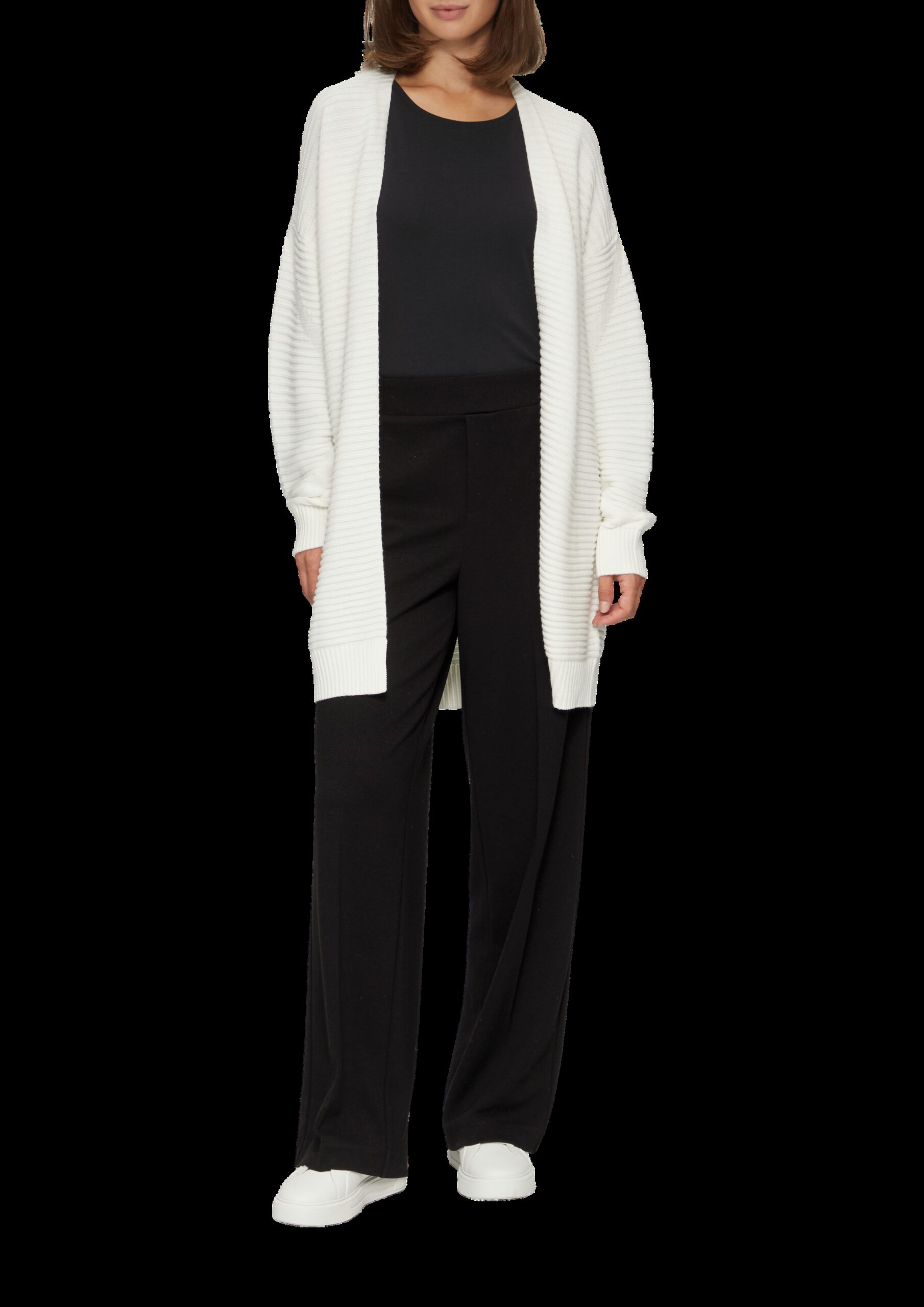 Hose mit Wide Leg und Dobby-Struktur