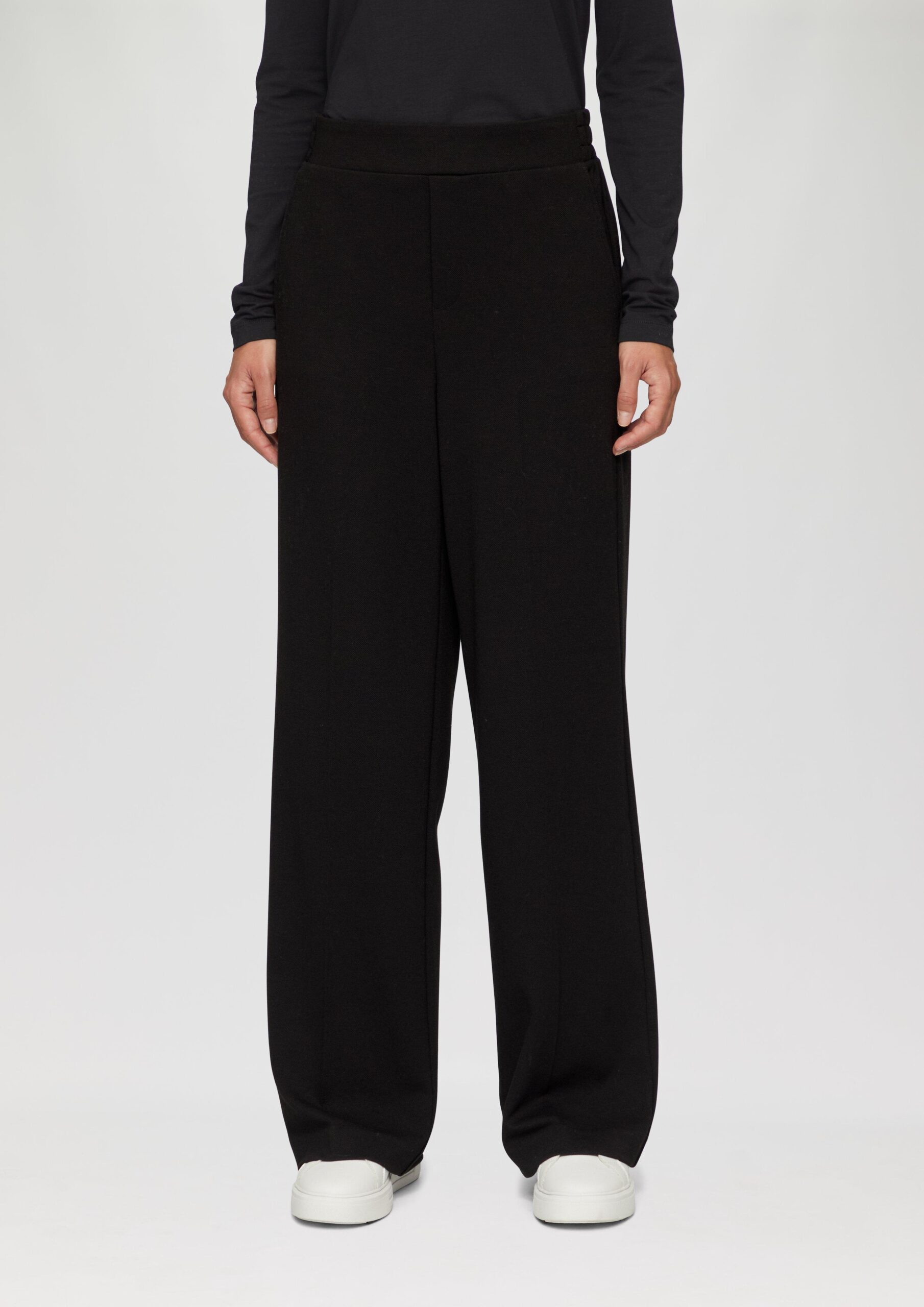 Hose mit Wide Leg und Dobby-Struktur