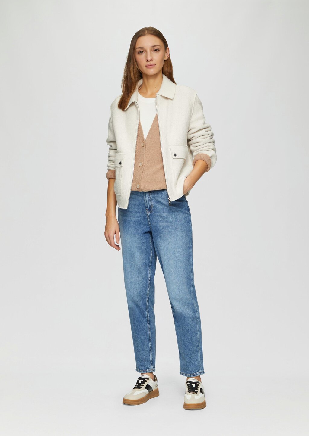 Strickjacke aus Baumwoll-Bouclé