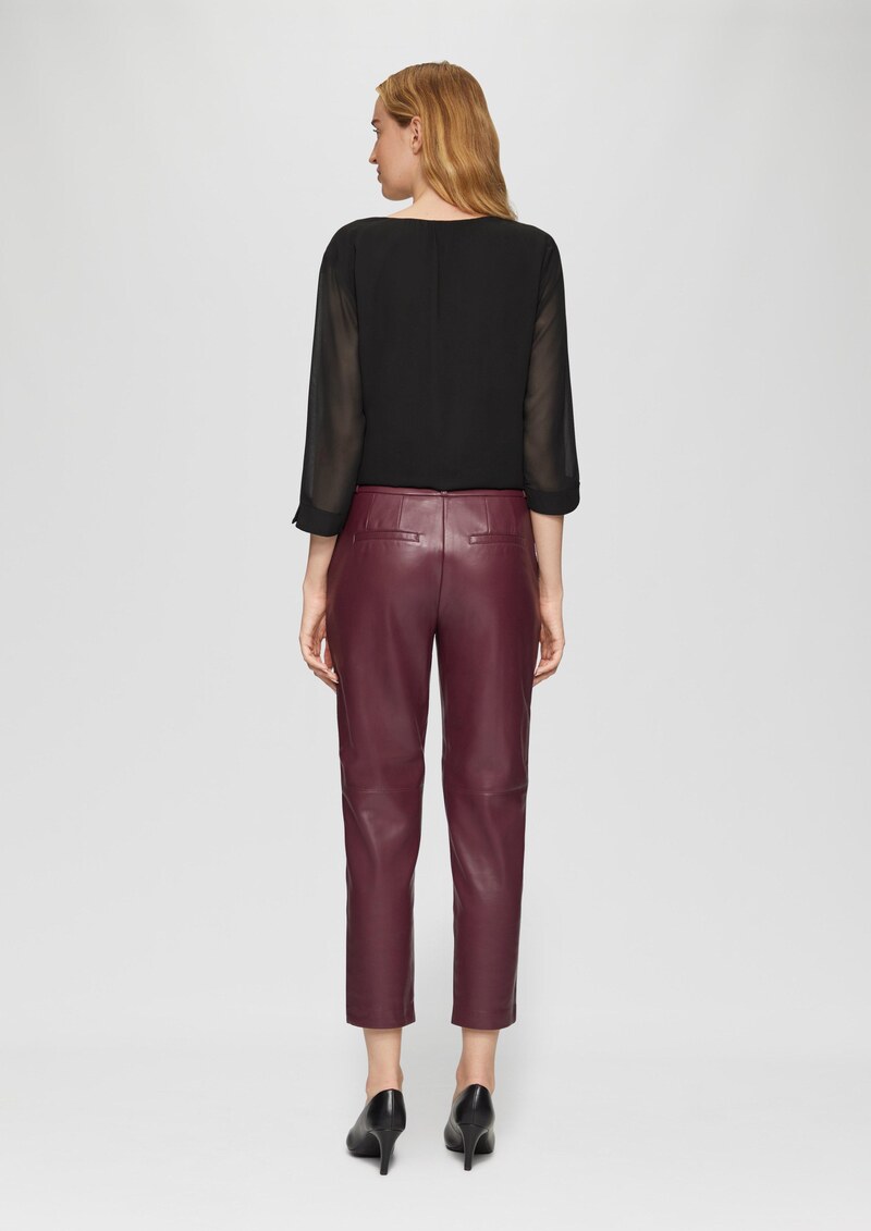 Chiffonbluse mit Raffung an der Schulter und transparenten Ärmeln