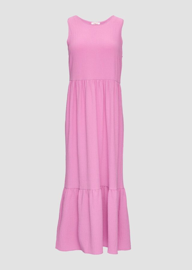 Volants-Kleid mit Crêpe-Struktur