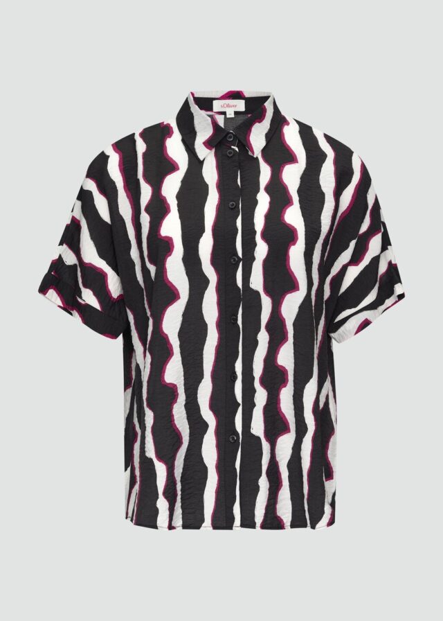 Oversized Hemdbluse aus strukturiertem Viskose