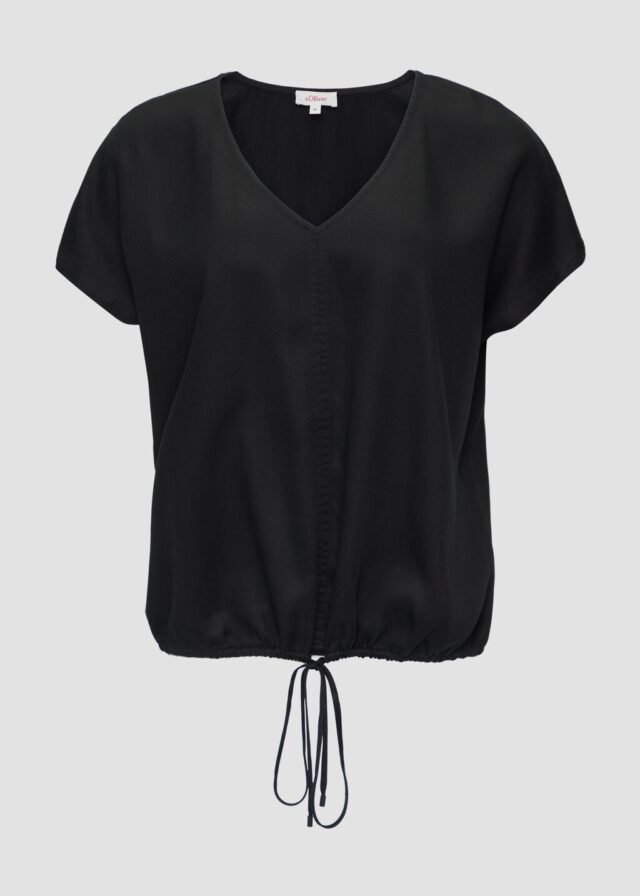 Fließende Bluse aus Lyocell mit Tunnelzug