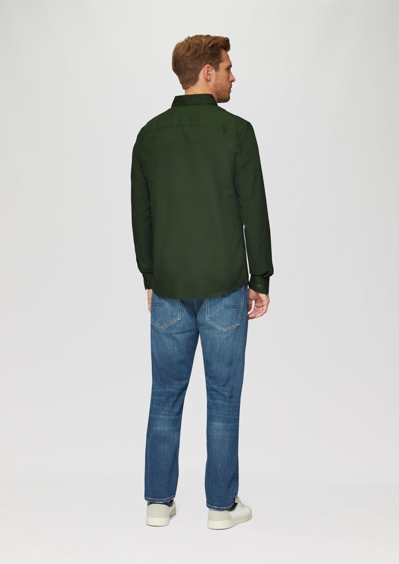 Slim Fit: Strukturiertes Hemd mit Kentkragen