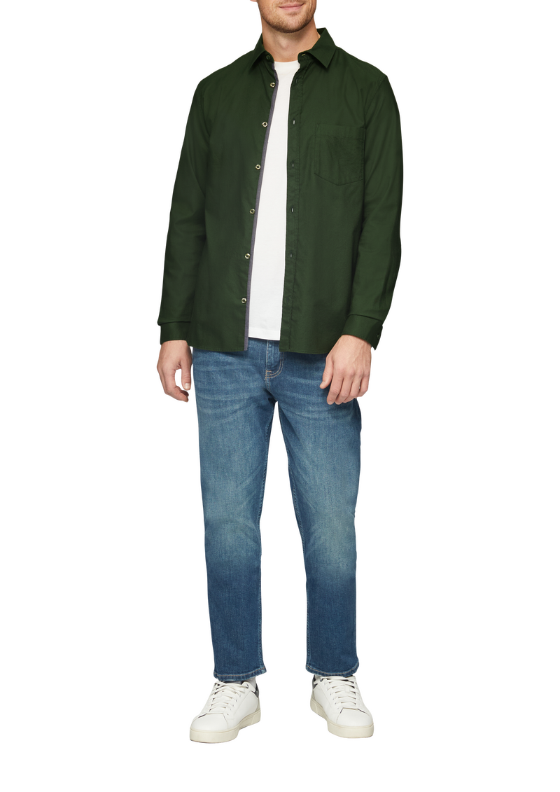 Slim Fit: Strukturiertes Hemd mit Kentkragen