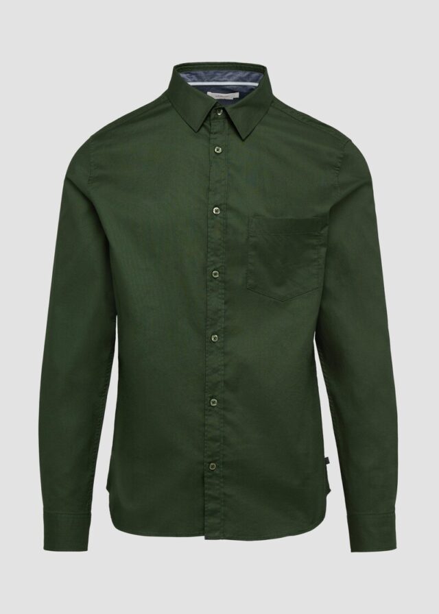 Slim Fit: Strukturiertes Hemd mit Kentkragen