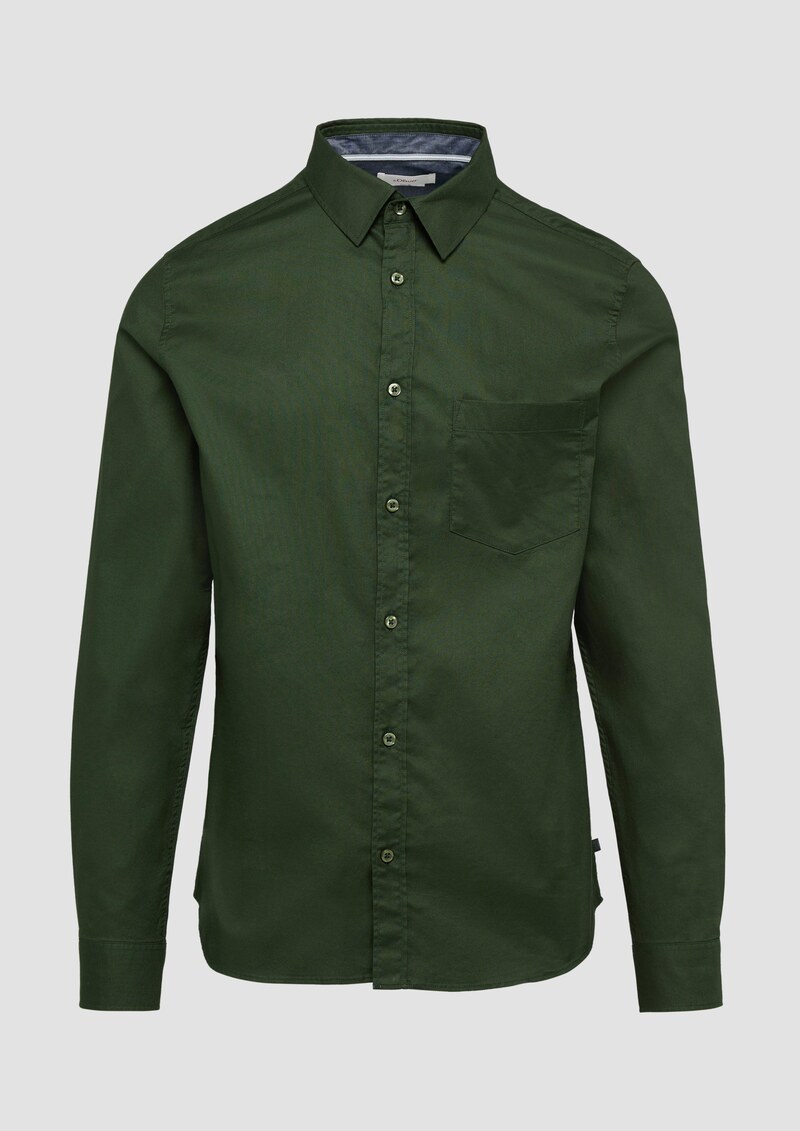 Slim Fit: Strukturiertes Hemd mit Kentkragen