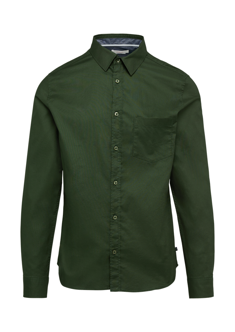 Slim Fit: Strukturiertes Hemd mit Kentkragen