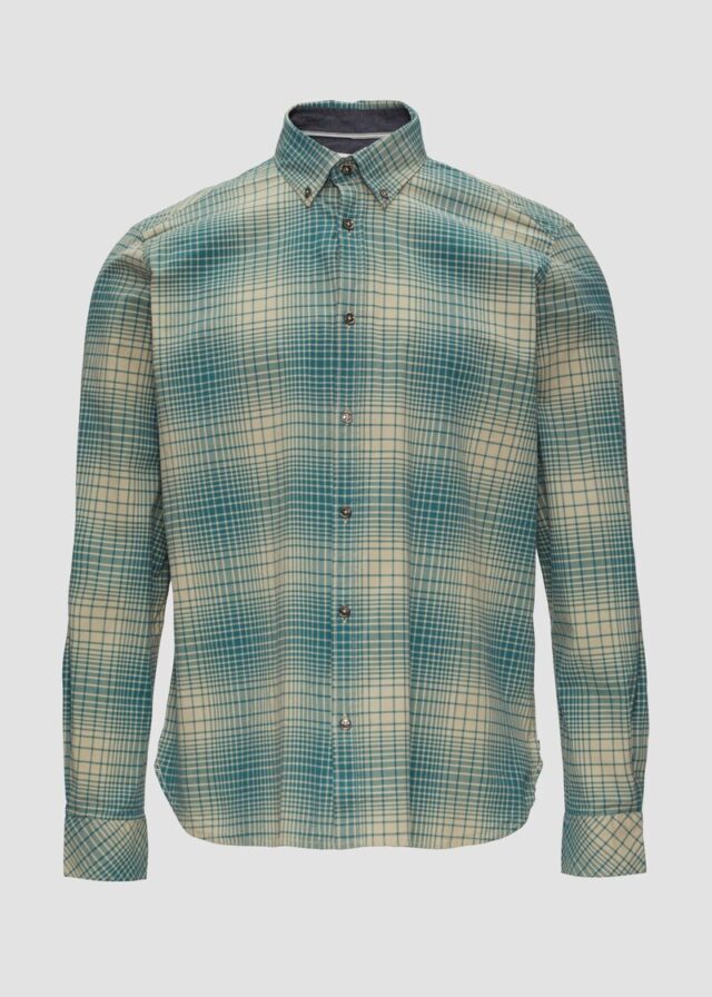 Regular Fit: Hemd aus Baumwollstretch mit Button-Down-Kragen