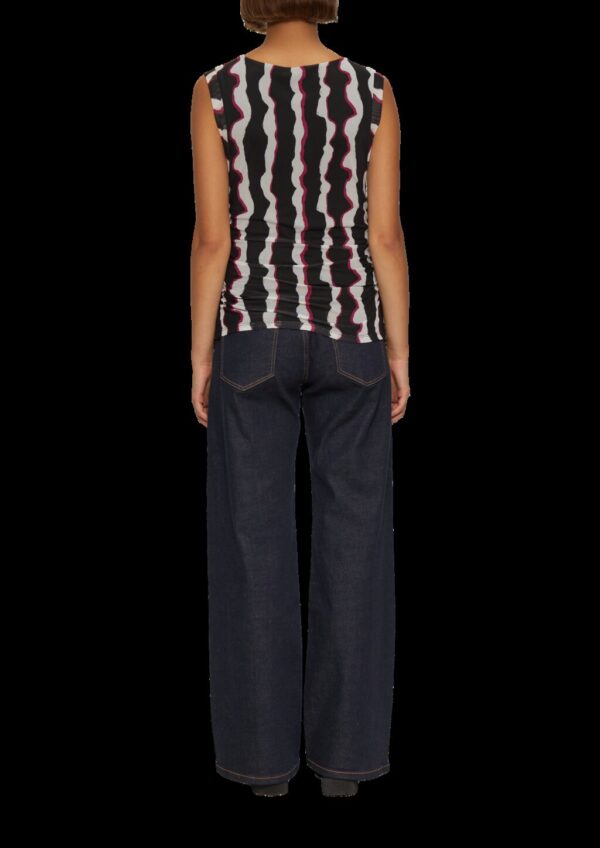 Mesh-Top mit seitlichen Raffungen