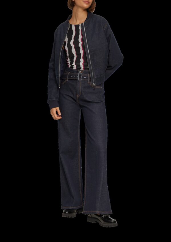 Mesh-Top mit seitlichen Raffungen