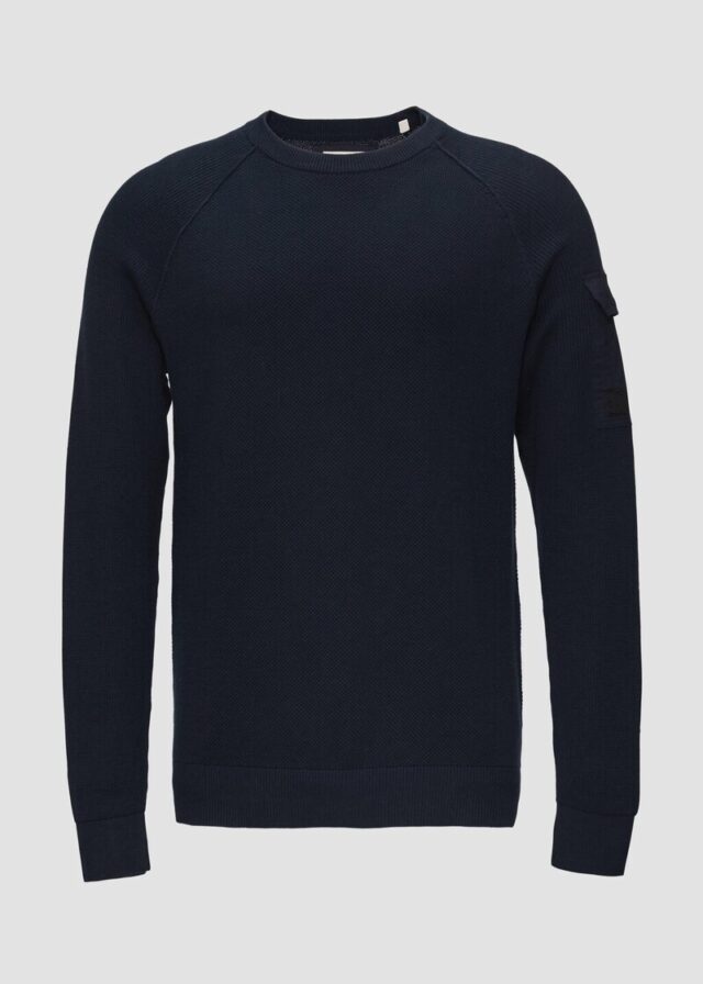 Strickpullover mit Raglanärmeln und Strukturmix