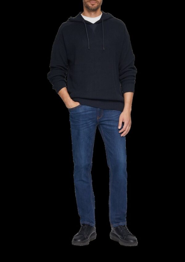 Gestrickter Relaxed-Fit-Hoodie im Fabricmix