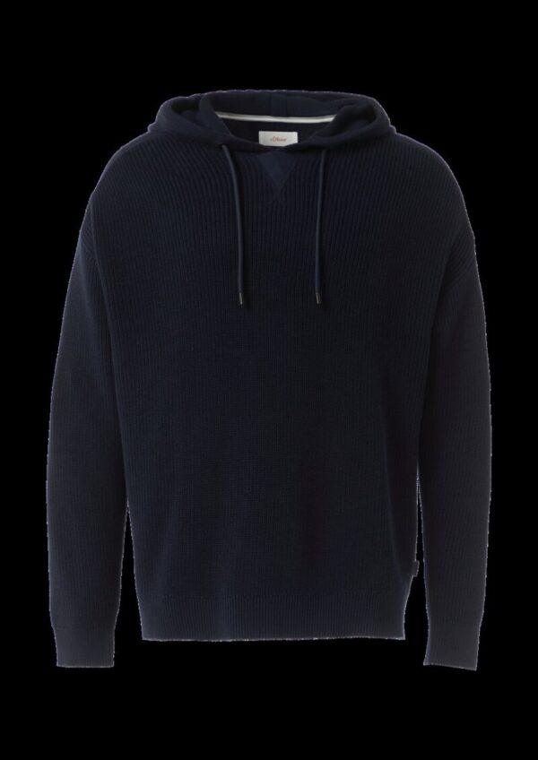 Gestrickter Relaxed-Fit-Hoodie im Fabricmix