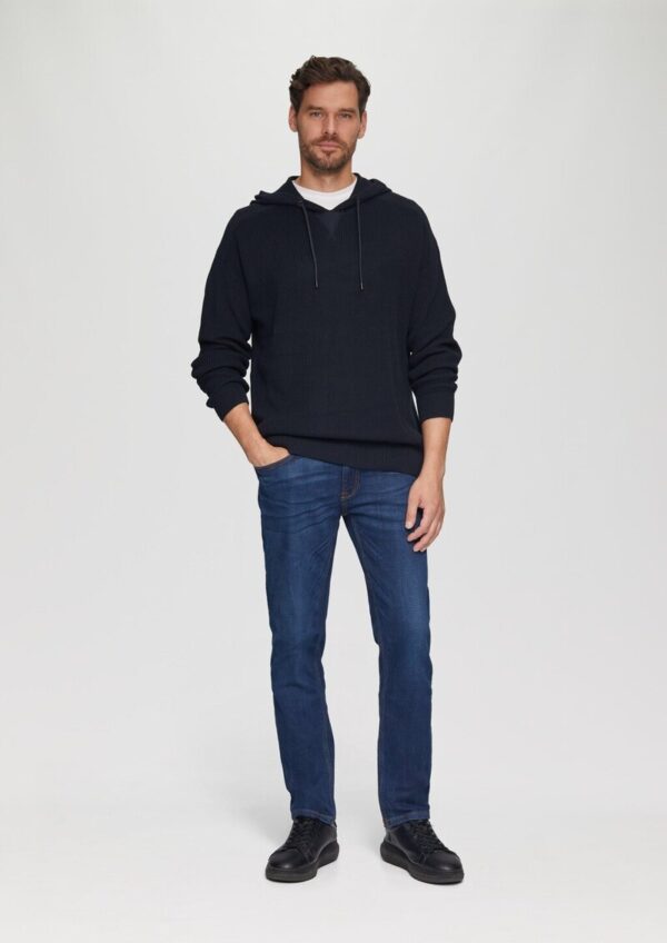 Gestrickter Relaxed-Fit-Hoodie im Fabricmix